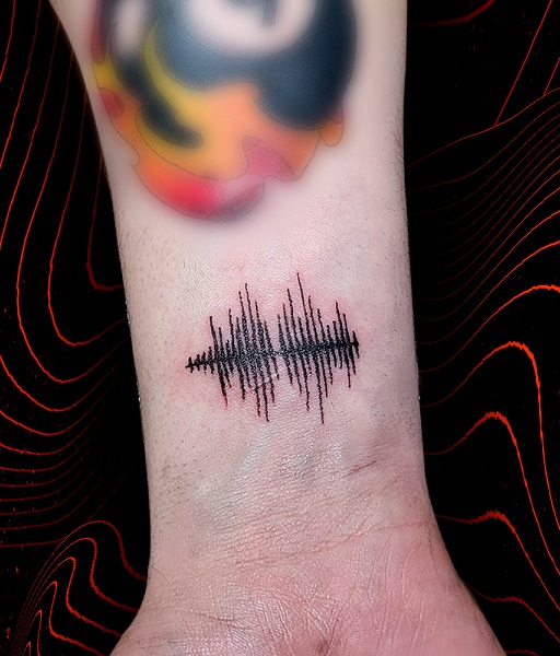 Simple Soundwave Tattoo On The Wrist