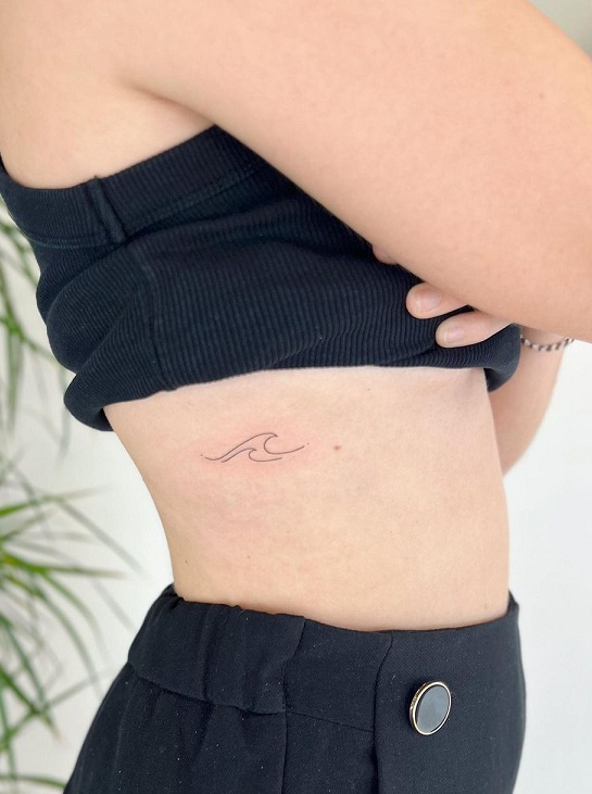 Minimalist Left Breaking Wave Temporary Tattoo (Set of 3) – Small Tattoos