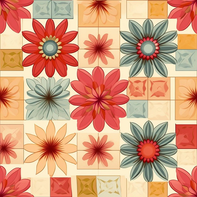 Vibrant Flower Tile Designs