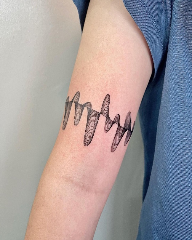 Wavy Sound Wave Tattoo Design