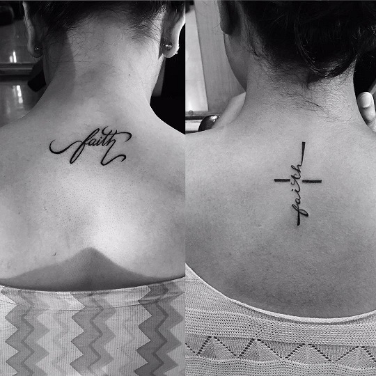 Whimsical Faith Tattoo On The Back