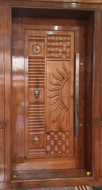 Contemporary Teak Wood Main Door Design