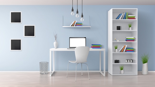 Home Office Room Minimalistic Interior Vector