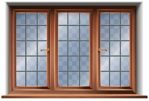 Wooden Window Design With Glass