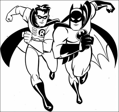 Batman and Robin Coloring Image
