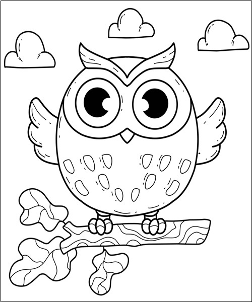 Cartoon Printable Owl 