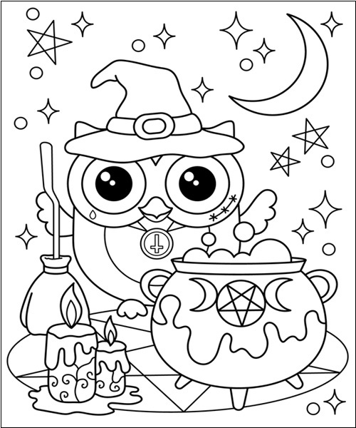 Halloween Owl Coloring Sheet