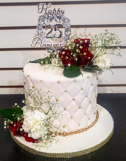 Quilted Cake Design For 25th Anniversary