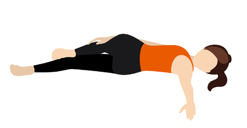 Supta Matsyendrasana (spinal Twist) yoga for bloating