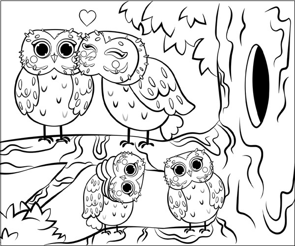 Unique Owl Coloring Pages