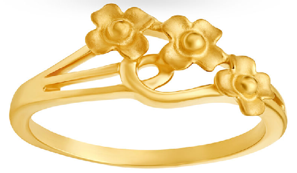 2 Grams Gold Ring With Flower Design