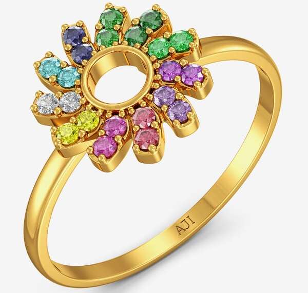 2 Grams Gold Ring With Stones