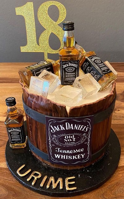 Alcohol Theme Cake For 18th Birthday