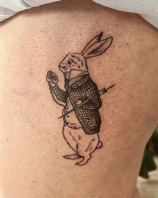 Alice In Wonderland Rabbit Tattoo