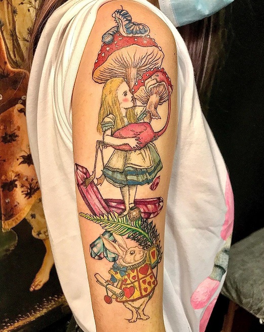 Alice In Wonderland Tattoo Sleeve