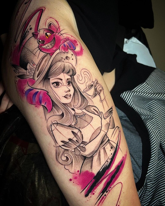Creepy Alice In Wonderland Tattoo Designs