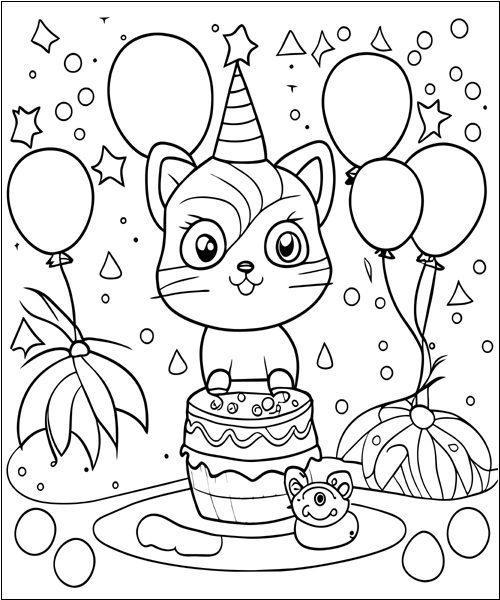 little kitten coloring pages