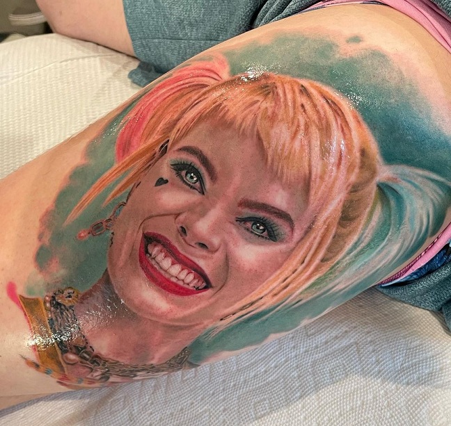 Harley Quinn Portrait Tattoo