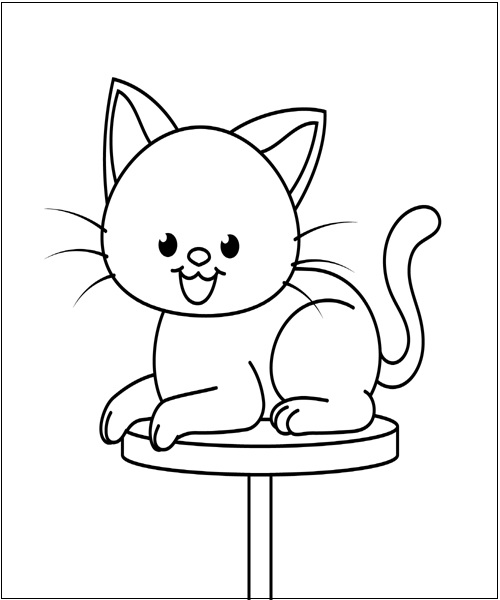 cute kitty coloring page 