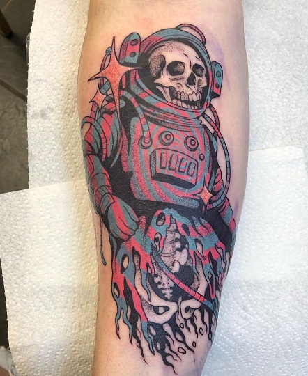 Skull Astronaut Tattoo