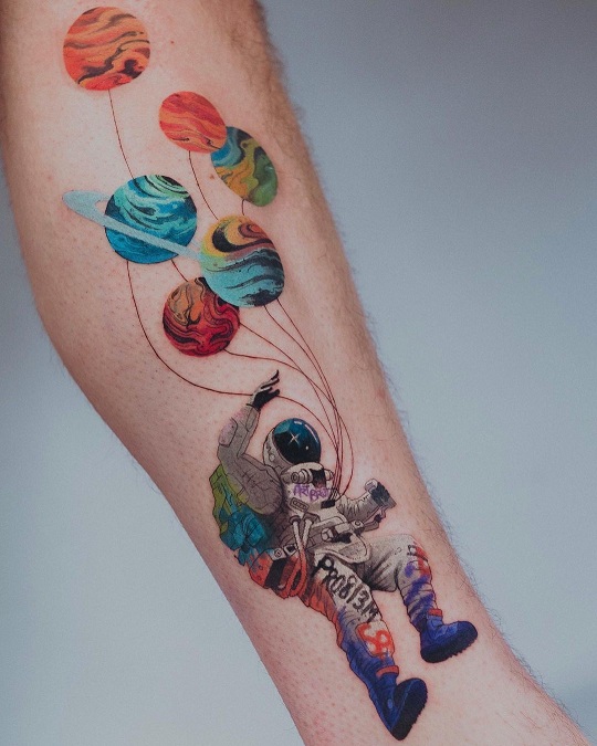 Unique Astronaut Tattoo Design