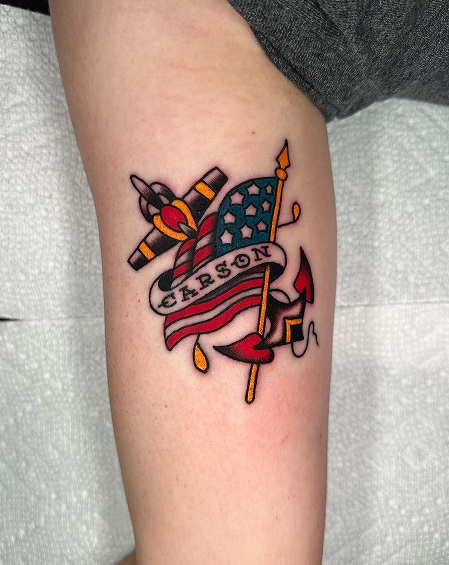 Unique Small American Flag Tattoo