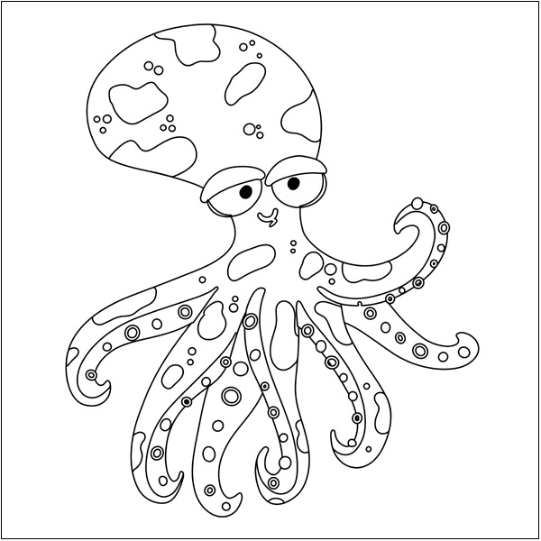 Cartoon Octopus Coloring Sheet