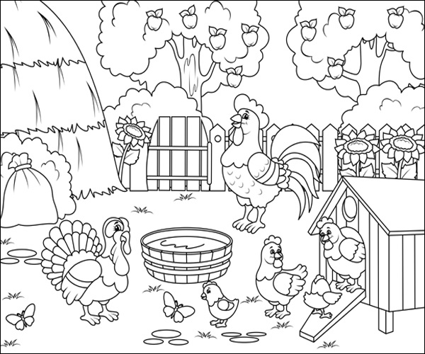 Chicken Farm Coloring