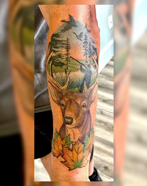 Deer Hunting Tattoo Ideas On The Sleeve