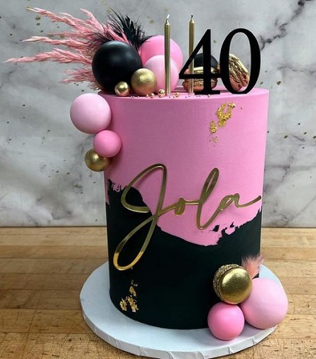Designer Cake For 40th Birthday