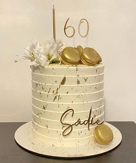 Elegant Cake For 60th Birthday