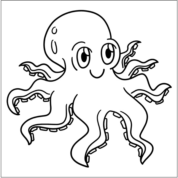 Funny Octopus Coloring Page