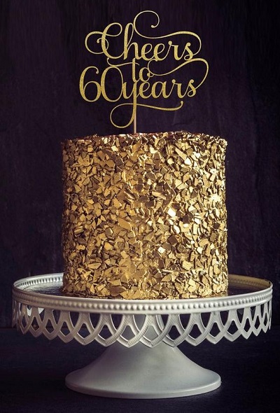 Glitter Cake For 60th Birthday