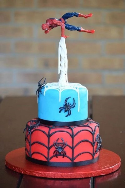 Gravity Defying Spiderman Cake