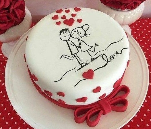 Hand Painted Cake For Valentine’s Day