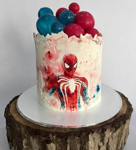 Hand Painted Spiderman Cake