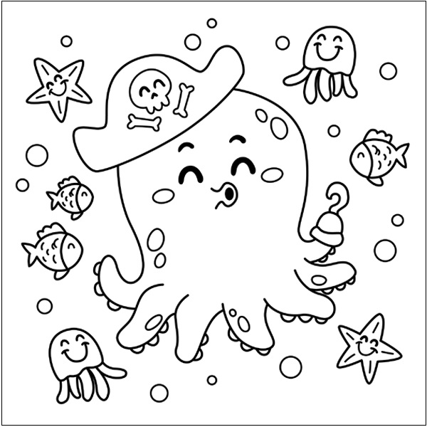 Hilarious Octopus Coloring Picture