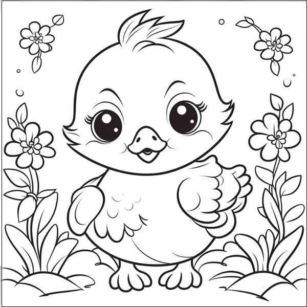 Little Chicken Coloring Page
