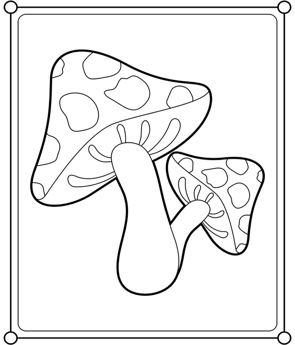 Mushroom Coloring Pages for Preschool