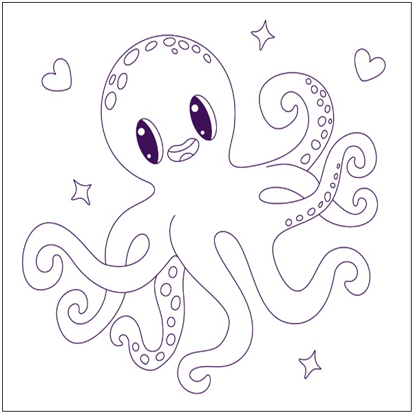Octopus Coloring Page For Toddlers