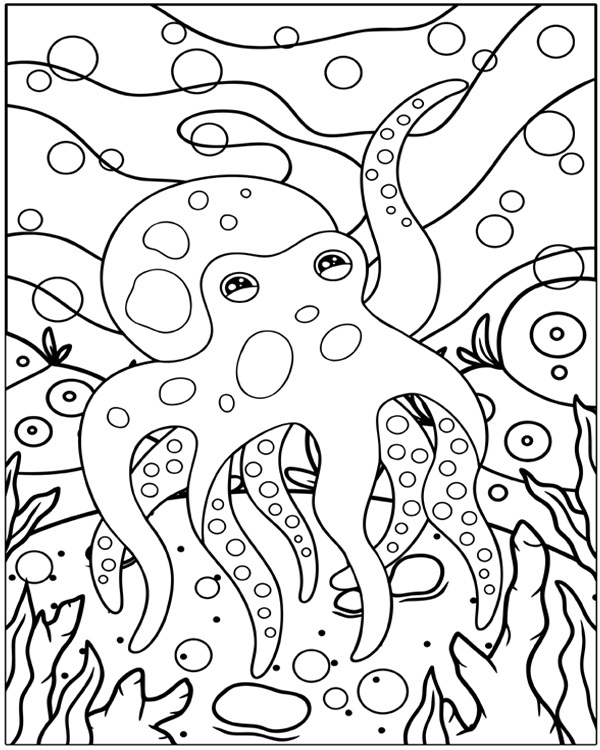 Printable Octopus Coloring Pages