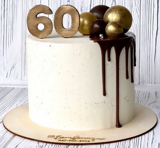 Simple Cake For 60th Birthday