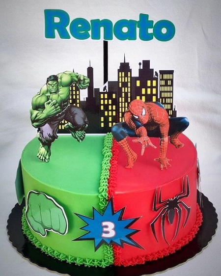 Spiderman And Hulk Cake Design