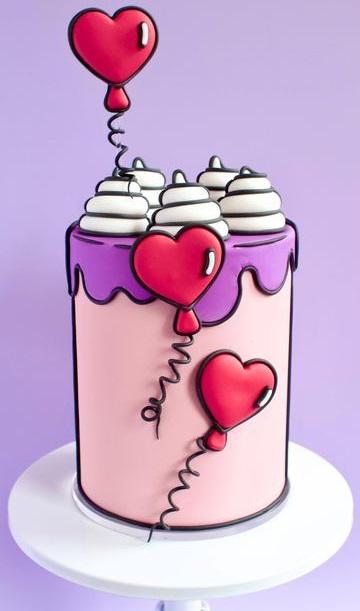 Valentine’s Day Cartoon Cake