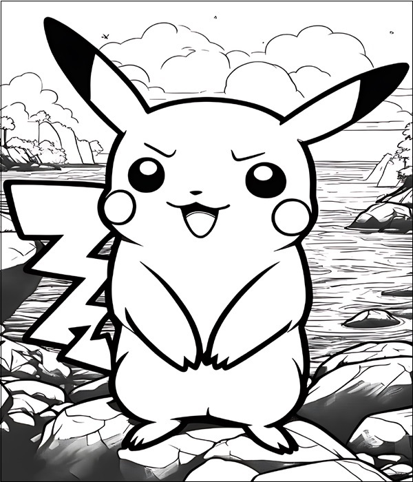 Angry Pikachu Printable