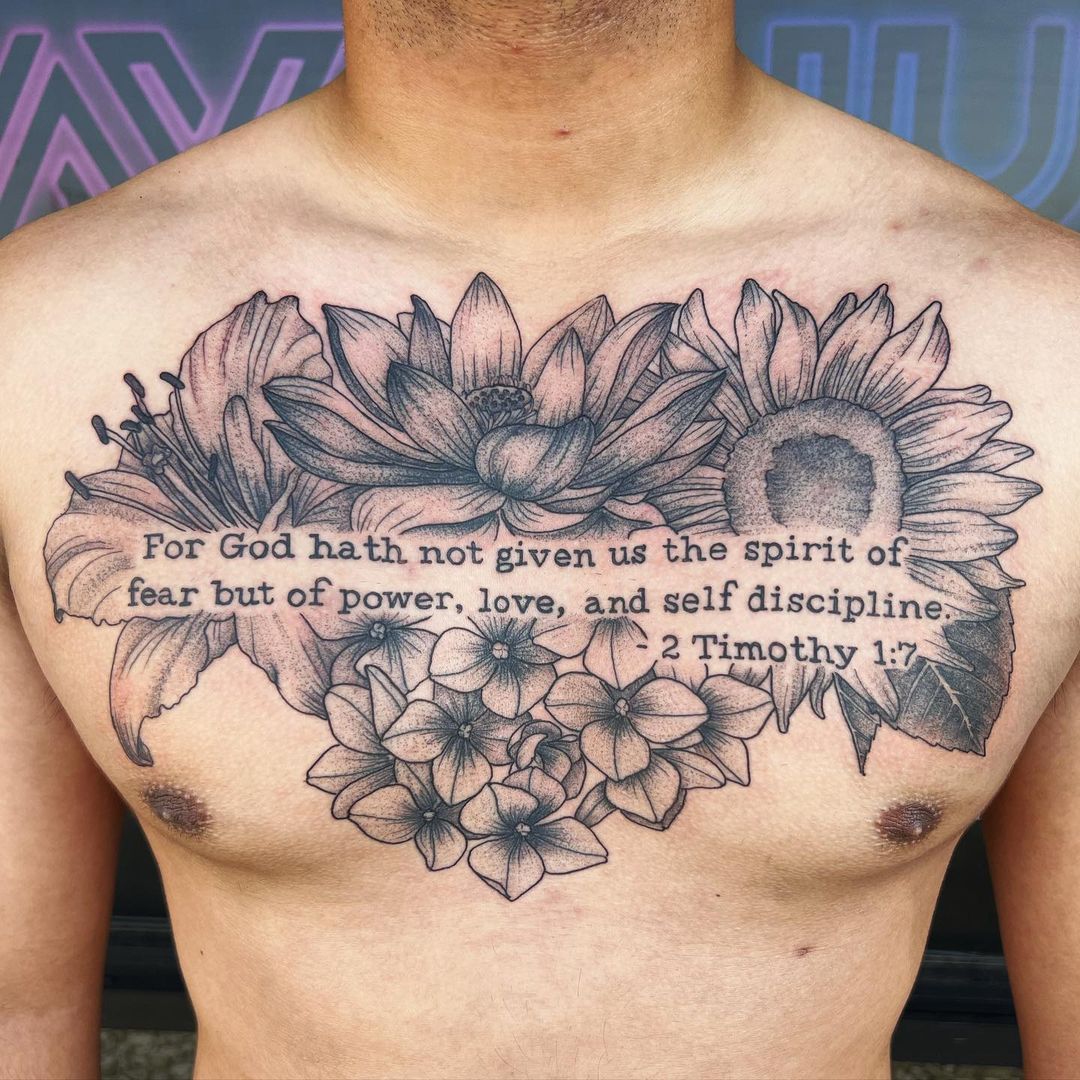 Shakespeare quote old English chest tattoo by Wes Fortier | Flickr