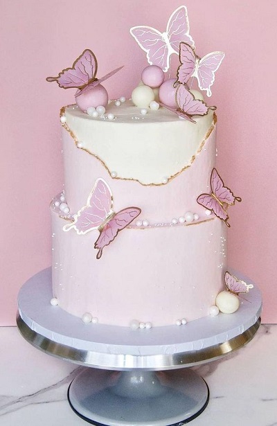 Butterfly Faultline Cake