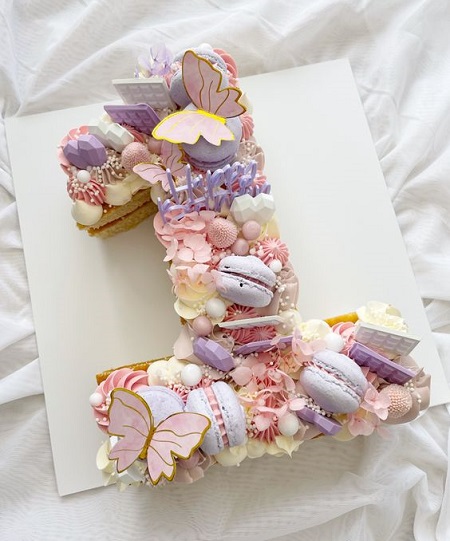 Butterfly Number Cake