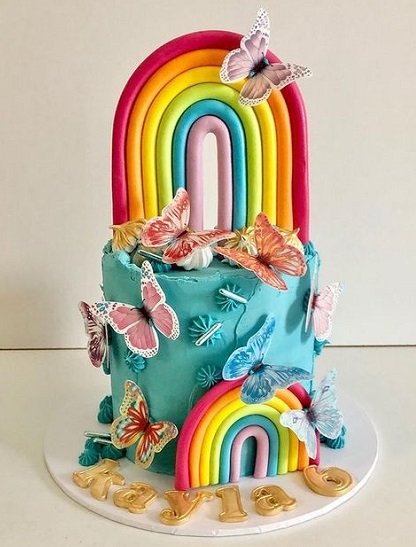 Butterfly Rainbow Cake
