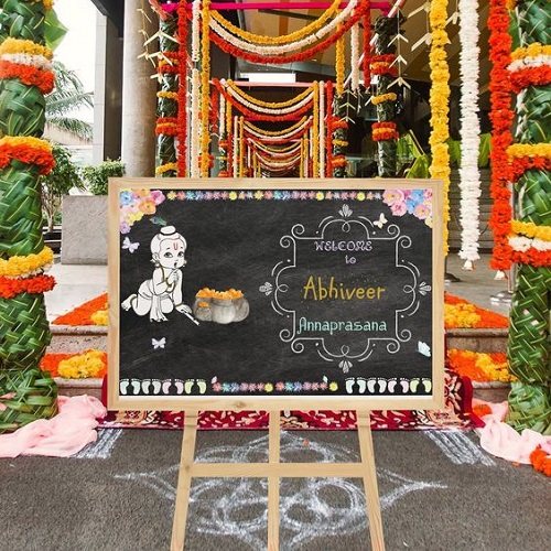 Chalkboard Welcome Sign For Rice Ceremony